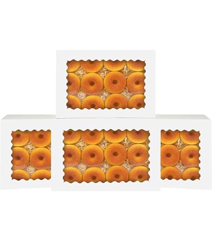 Boîte à Cupcakes En Papier Kraft Avec Fenêtre En Plastique, Boîte Rectangulaire En Carton Pour Macaron Avec Fenetre Boite Artisanale En Papier D Emballage 20 Pieces