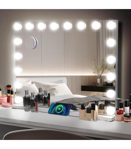 Specchio per il trucco Puluomis RGB 58x46cm Hollywood