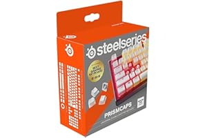 SteelSeries PrismCaps – Double Shot Pudding-style Keycaps – Durable PBT Thermoplastic – Compatible with Most Mechanical Keyboards – MX Stems – White (UK Layout)