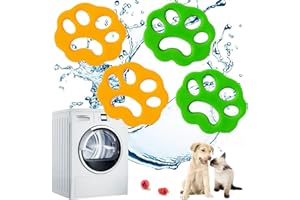 AMKWOOD 4 Stück Haustier Haarentferner, Tierfellwäscher Fänger Haarentferner, Wiederverwendbarer Tierhaare Waschmaschine Silikon Entfernen für Tierhaare, Wäsche