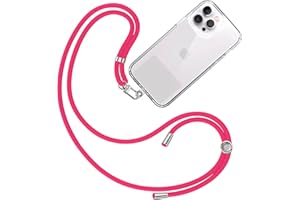 TBOC Cordón Correa Cuerda Universal Colgar Funda Teléfono Móvil en Cuello - Cinta Cadena Colgante con Parche de Plástico - Colgador Lanyard con Enganche Adaptador Llavero Móviles Llaves Accesorios