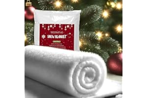 YORFULL Manta de Nieve Decorativa, Manta de Nieve Artificial Grande de Navidad de 240 x 80 cm, Alfombra de Nieve Decorativa, Decoración Instantánea de Nieve Artificial para Pueblo Navideño (Blanco)