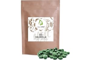 ‎GREAT VITA Bio Chlorella Tabletten ca. 800 Stück - 500 mg | 400g reine Algen-Presslinge, ohne Zusätze | Vegan & Nachhaltig verpackt | Reich an Chlorophyll & Carotinoiden - GreatVita