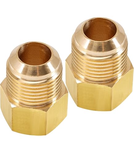 PATIKIL Messing-Reduzierverbinder 1/2" AG X 5/8" AG – SAE 45° Bördeladapter Für Rohrverbindungen, 2 Stück, Korrosionsfest & Temperaturbeständig