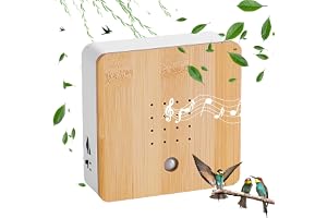 WIYETY Fågelkvitter Box Rörelsesensor, Ekträ osynlig HF Rörelsesensor Fågel Ljud Ljus med Väggfäste, Naturljudbox Fågel Sång