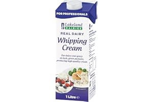 Lakeland Dairies Real Whipping Cream 1 Litre – UHT Dairy Cream with 35% Fat for Whipping, Piping & Cooking