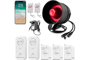 TOWODE Sistemi di Allarme Casa Senza Fili Wifi, Kit Antifurto Casa Wireless Super Forte 120 dB Con Sirena, Allarme porta Ingresso,Telecomandi, Sensore Livello Acqua, Compatibile Con Alexa