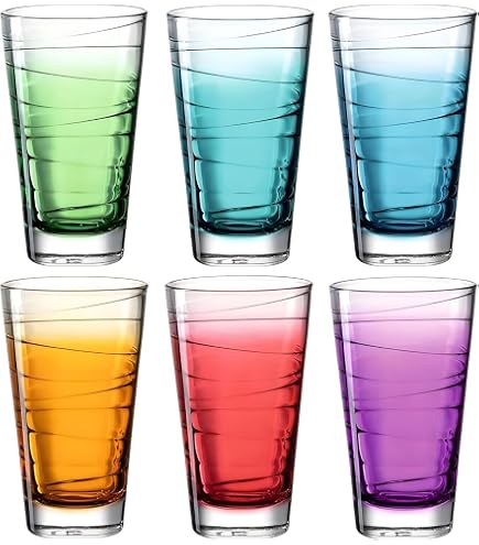 LEONARDO HOME OPTIC – Set 6 Bicchieri Multicolore 300 Ml – Vetro – Made In Germany - 2