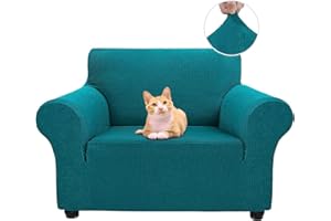 Jaotto Funda para Sofa 1 Plazas Funda Cubre Sofa Ajustable Fundas de Sofá Elasticas Extraíbles Lavables Antideslizante Protector Cubiertas de Sofá con Brazos de Sala de Estar,Jacquard Verda