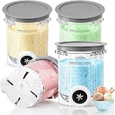 Ecofocet 4 Pieces Container for Ninja Creami Swirl | 480 ML Ice Cream Machine Accessories NC700/NC701 Series, Ninja Creami Ic
