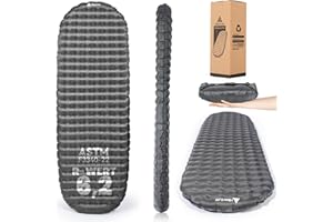 HIKENTURE 6.2 Valeur R - Tapis de Couchage Gonflable Ultra Léger 8 cm d'Épaisseur avec Sac de Rangement - Matelas Camping 1 Place pour Trekking, Plage, Aventure et Plein Air - B1