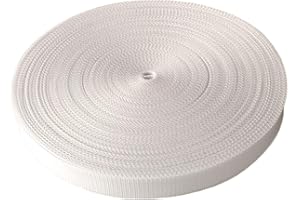 ‎SCHNOSCHI Schnoschi Polypropylene Webbing Strap 20 Metres Long - Many Different Widths and Colours 10 mm 15 mm 20 mm 25 mm 30 mm 40 mm 50 mm (White, 25 mm)