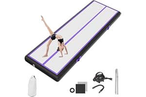Airtrack matte tapis de gymnastique 10cm / 20cm Haut Tapis Entraînement epais 3M/4M/5M/6M/7M/8M/9M/10M /11M/12M Tapis de Gym Gonflable Piste Gonflable Gymnastique Tumbling Gymnastique avec Pomp a air