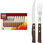 Tramontina - Churrasco Stainless Steel Meat Cutlery Set with Natural Wood | Stainless Steel