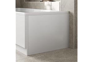 PLUMBWORLD Modern 750mm End Acrylic Bath Panel Panels for Bathroom Baths Soaking Tubs, Easy to Cut, White Gloss