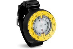 OVOVFANY Scuba Compass, Professional Waterproof 5ATM Dive Wrist Compass with TPU Band for Outdoor Sports Diving, Sailing, Hiking, Survival Emergency