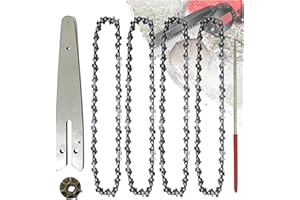 Wrneaoch 4 pezzi Catena Motosega 6 pollici, Catena 6 pollici per Mini Motosega Caten per Mini Motoseg a Batteria a Mano da 6 pollic, per la Lavorazione del Legno, la Rifinitura e il Giardino