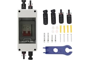 JEFFERGARDEN Sectionneur Solaire avec Disjoncteur pour Systèmes de Panneaux Solaires Photovoltaïques et Camping-cars (63A)