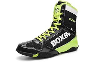 BLBK Scarpe da boxe da uomo, per ragazzi, Muay Thai, kickboxing, sparring, boxe, scarpe traspiranti per arti marziali, stivali da boxe, 36-46