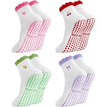 Utensilsto Aperol Pilates Socken – 2 Paar, Rutschfeste Stoppersocken, Weiß Mit Motiv, Größe 39-42, Baumwolle