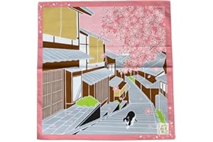 Maeda Senko Traveling-cat Furoshiki Wrap Cloth Sakura