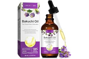 Bakuchiolja, Naturlig Växtbaserad Retinolalternativ Bakuchiololja I Ansiktet - För Hår, Kropp, Ansikte - Minskar Fina Linjer Och Rynkor, Fasthet Och Strålande, Lugnar Och Hydraterar Huden - 60ML