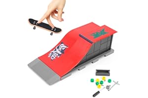 Gr8ware Mini monopatín y Juguete de Skatepark, Juego de rampas de Skatepark, Kit de monopatín de Dedo de Skate Park de Escritorio Coleccionable para Amantes del Skate (E)