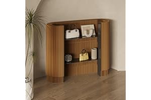 LEACEUV Bancone Reception Moderno, Bancone Cassa per Negozio, Tavolo Cucina, Banco Reception, Mobile Bar, Consolle da Esterno, Espositore, per Piccoli Spazi, Negozi, Hotel, Hall, Estetica, Ufficio(Brown)