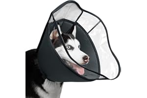 Mayerzon Halskrause Hund Weich, Leckschutz Hund, Schutzkragen Hunde Halskrause, Einstellbarer Hundekragen mit Leckschutz, Leichte Halskrausen für Hunde, Haustier-Elizabethanischer (Grau, L)