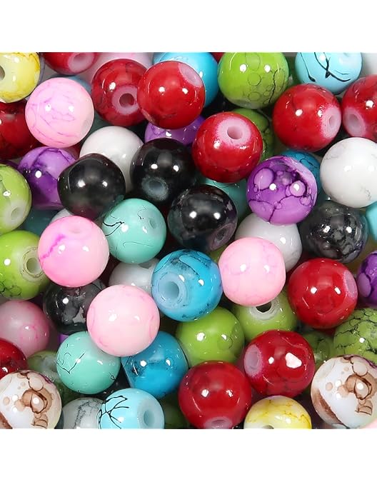 Lot De 50 Perles Murano En Verre - Diamètre 14 Mm, Marque Tinyyo, Neuves