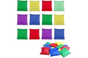 LEFSDVF 12 Pieces Bean Bags Kids Throwing, Colorful Bean Bags, Perfect For Parties, Outdoor Fun For Fun Sports Outdoor Family Games Kids Toys Hand Toss Games