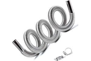 AYUSEB 200 CM Abgasschlauch für Stromerzeuger, Edelstahl Abgasrohr 25mm Diesel Auspuff Abgasrohrleitungen, mit 2 Schellen Standheizung Kraftstofftank Auspuffrohr Schalldämpfer Heizung