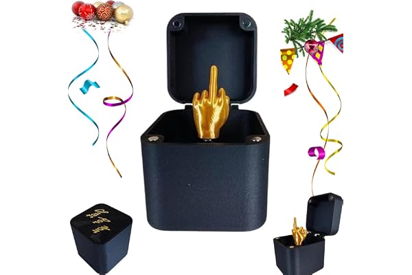 Doigt d'honneur dans Une Boîte, Coffret Cadeau Surprise Doigt d'honneur, Coffret Cadeau Surprise Drôle Doigt d'honneur, Farce De Main Parodique Pop-up avec Boîte pour Adultes(1pcs)