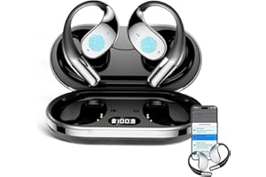 GXPJYCFOB AI Auricolare Traduttore Istantaneo, 144 Lingue Auricolari Traduttore Tempo Reale Senza Fili, Supporta Traduzione/Musica/Chiamate, 60 Ore di Resistenza, per Viaggi o Riunioni di Business (nero)