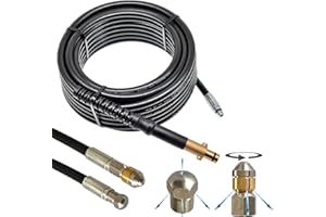 M&M Smartek - Rohrreinigungsschlauch für/kompatibel zu Nilfisk GERNI Hochdruckreiniger Anschluss AG M22 x 1,5 IG für Bajonett Adapter & 2x rotierende Düsen 4-teilig (25 Meter)