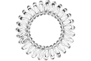 OLISANG 5 Pezzi Fasce Elastici per Capelli a Spirale plastica,Elastici per capelli in plastica a spirale,Elastici spirale Cavo telefonico per donne e ragazze,Trasparente