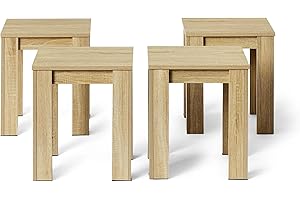 LafeuR Set di 4 sgabelli per tavolo da pranzo, sedie da cucina, sgabello in legno, mobili da cucina, 40 x 30 x 45 cm, rovere