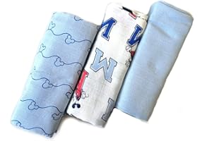 Disney Set 3 Quadrati Garza mussole in Cotone Neonato Minnie e Mickey (Mickey 5380)