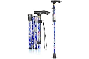 ZallyX Walking Stick – Adjustable Folding Walking Sticks for Women & Men with Rubber Ends, Lightweight Collapsible Cane – Foldable Travel Walking Aid