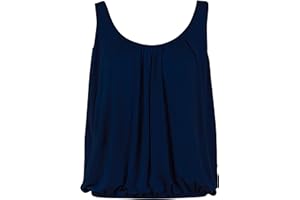 Love My Fashions® Women's Plain Round Scoop Neckline Elasticated Waist Slim Straps Swing Camisole Sleeveless Bubble Hem Vest Top