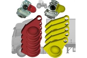Staubkappe für Kupplungskopf Deckel 10er Set - 5x Rot & 5x Gelb Druckluftkopf Ersatzdeckel Standard Kappe LKW Traktor | R-Satz Shop