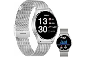 XCOAST JOLI XC PRO Smartwatch für Damen – Elegant mit Fitnessfunktion, AMOLED Touchscreen, Herzfrequenzmesser, wasserdicht IP67, kompatibel mit iOS & Android, Milanaise Armband in Silber