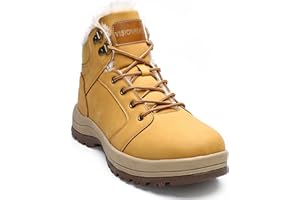 visionreast Ciepłe buty zimowe z podszewką, unisex, wodoszczelne, buty trekkingowe, buty zimowe, dla mężczyzn i kobiet, antypoślizgowe, sznurowane, do aktywności na świeżym powietrzu
