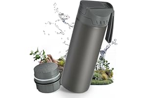 Wothfav Botella de Filtrado Outdoor 650 ml，Filtración 0,01-0.2 μm，1500L，elimina el 99,9% de bacterias, partículas y metales pesados，ideal para supervivencialistas，excursionistas，campistas y viajeros