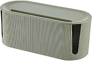 Kabelbox, DAWRIS Kabel Organizer Box Mit Deckel Kabelmanagement ABS-Kunststoff Kabelmanagement Box Multifunktional Überspannungsschutz Für Kabel Steckdosenleisten (Grün)