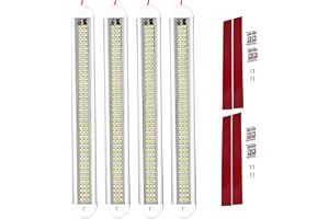Intckwan (4 stycken) 120 LED bil interiörbelysning, 12 volt LED-lampa husbil, 12 V LED-list med strömbrytare och 2 förlängnin
