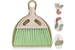 cobee Zestaw do czyszczenia małej miotły i szufelki, mini szufelka i szczotka z uchwytem, przenośna blacha, stół do jadalni, narzędzia do czyszczenia okruchów, z miękkim włosiem, do sprzątania
