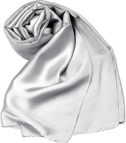 VIDSTW Stola Elegante Donna Cerimonia, Chiffon Sciarpa Donna, Comodo e Sottile Stola Argento Dermocompatibile Extra Large ed Extra Largo per Abiti da Sera, Abiti da Sposa, Abiti (Argento