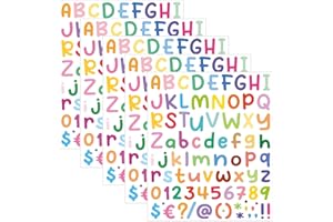 JOAKAUI Letter Stickers, 5 Sheets Colored Alphabet Stickers 1 Inch Self Adhesive Letter Stickers Small Alphabet Stickers for Crafts DIY Poster Window Mailboxes