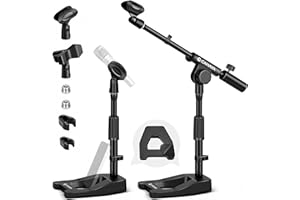 CAHAYA Supporto per Microfono da Scrivania Regolabile: Supporto A stabile, braccio telescopico da 26 a 43,5 cm, capacità di carico 2 kg, compatibile con Live Streaming/Registrazione/Gaming